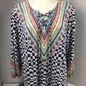 Cato Women's Blouse Pus Size 18 20W Flowy Boho